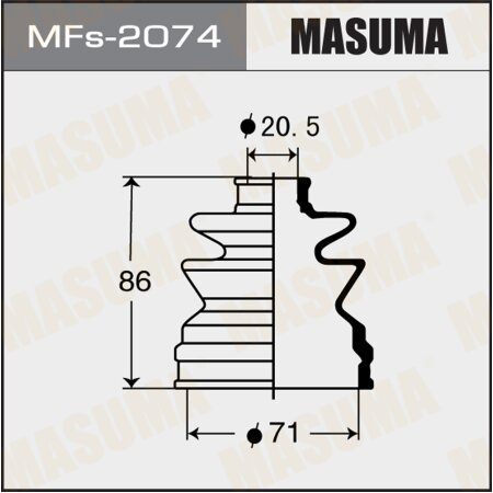 CV Joint boot Masuma (silicone), MFs-2074