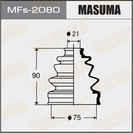 CV Joint boot Masuma (silicone), MFs-2080