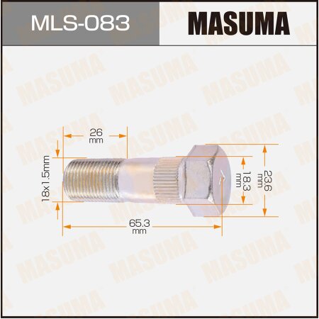 Wheel stud Masuma M18x1.5(L), MLS-083