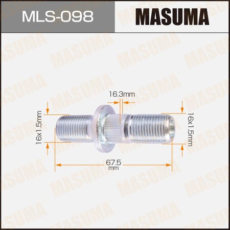 Wheel stud Masuma M16x1.5(R), M16x1.5(L), MLS-098