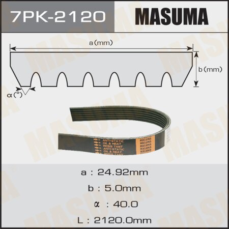 Drive V-Ribbed belt Masuma, 7PK-2120