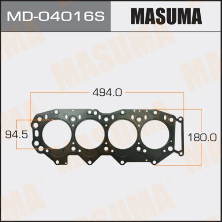 5-layer head gasket (metal-elastomer) Masuma, thickness 1,10mm, MD-04016S