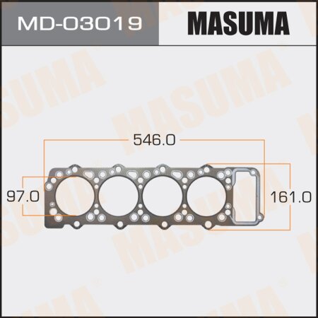 Head gasket (graphene-elastomer) Masuma, thickness 1,60mm, MD-03019