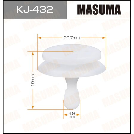 Retainer clip Masuma plastic, KJ-432