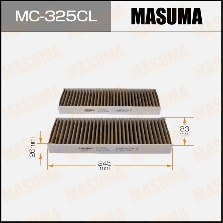 Cabin air filter Masuma charcoal, MC-325CL