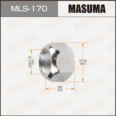 Wheel nut Masuma M 28x1.5(L) size 38 open-end, MLS-170