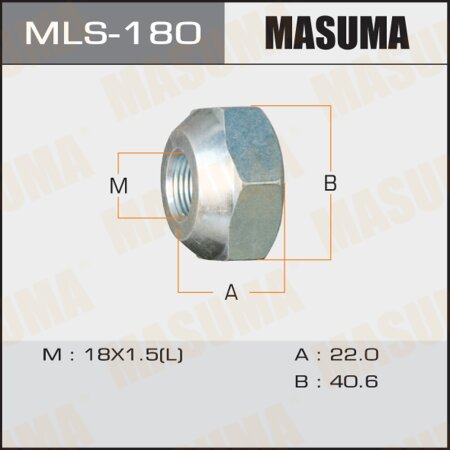 Wheel nut Masuma M 18x1.5(L) size 41 open-end, MLS-180