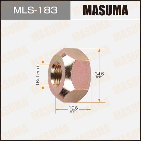 Wheel nut Masuma M 16x1.5(R) size 35 open-end, MLS-183