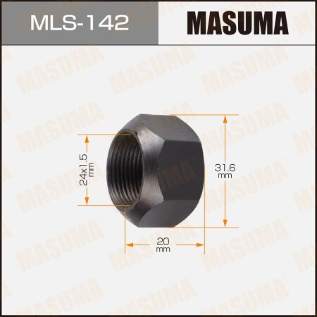 Wheel nut Masuma M 24x1.5(L) size 32, open-end, MLS-142