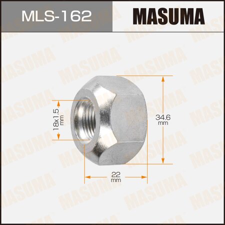 Wheel nut Masuma M 18x1.5(L) size 35 open-end, MLS-162