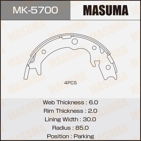 Brake shoes Masuma, MK-5700