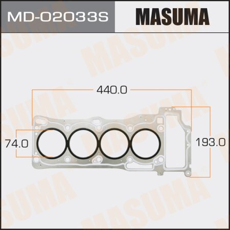 2-layer head gasket (metal-elastomer) Masuma, thickness 0,50mm, MD-02033S