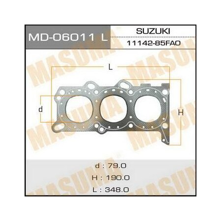 Head gasket (graphene-elastomer) Masuma, thickness 1,60mm, MD-06011LH