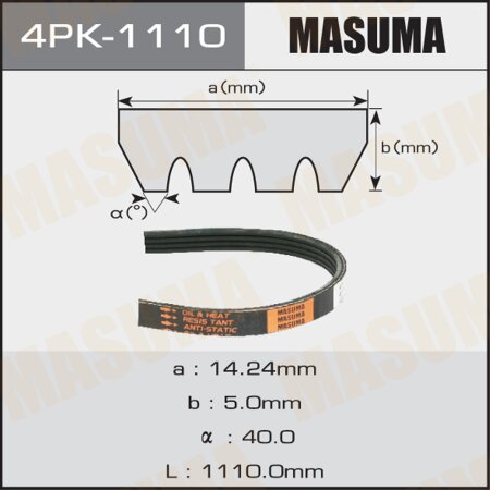 Drive V-Ribbed belt Masuma, 4PK-1110