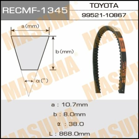 Drive V-Belt Masuma, 10x868 mm, 1345