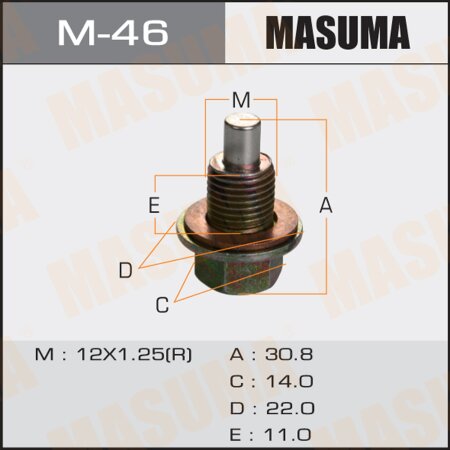 Oil drain plug Masuma (with magnet) M12x1.25, M-46