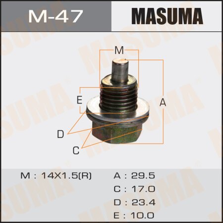 Oil drain plug Masuma (with magnet) M14x1.5, M-47