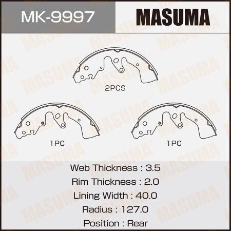 Brake shoes Masuma, MK-9997