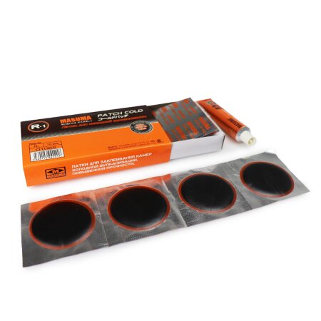 Inner tube cold & hot repair patch Masuma, d=48mm, set of 16pcs + glue 22ml, R-1