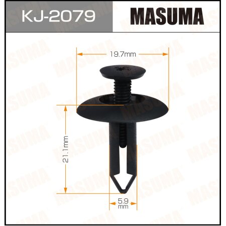 Retainer clip Masuma plastic, KJ-2079