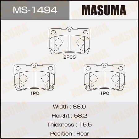 Brake pads Masuma, MS-1494