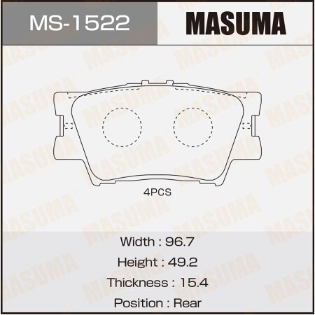 Brake pads Masuma, MS-1522