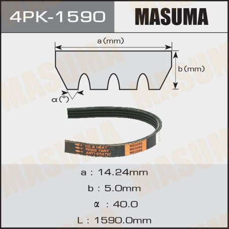 Drive V-Ribbed belt Masuma, 4PK-1590