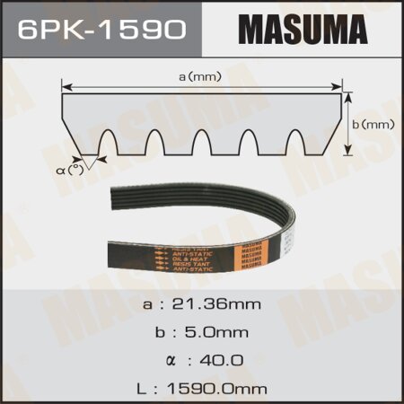 Drive V-Ribbed belt Masuma, 6PK-1590