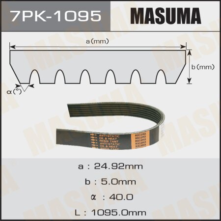 Drive V-Ribbed belt Masuma, 7PK-1095