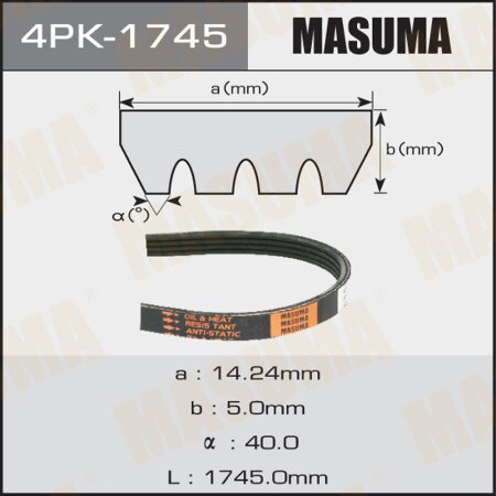 Drive V-Ribbed belt Masuma, 4PK-1745