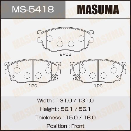 Brake pads Masuma, MS-5418