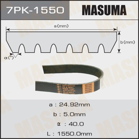 Drive V-Ribbed belt Masuma, 7PK-1550