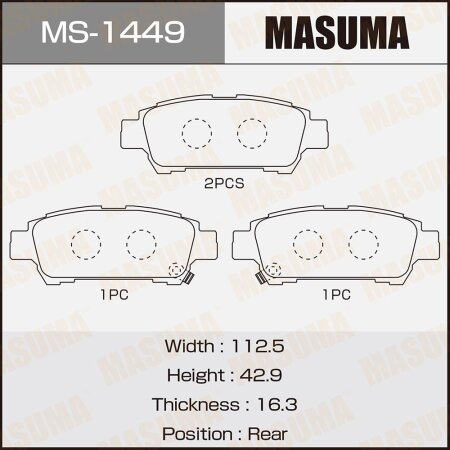 Brake pads Masuma, MS-1449