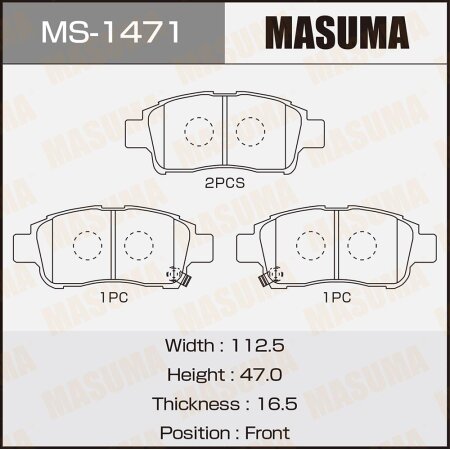 Brake pads Masuma, MS-1471