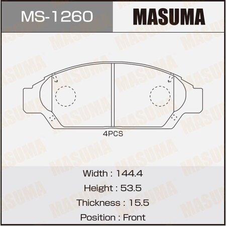 Brake pads Masuma, MS-1260