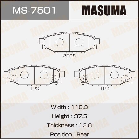 Brake pads Masuma, MS-7501