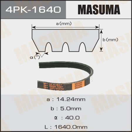 Drive V-Ribbed belt Masuma, 4PK-1640