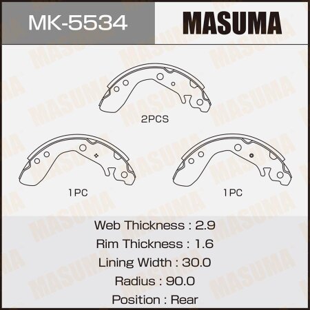 Brake shoes Masuma, MK-5534