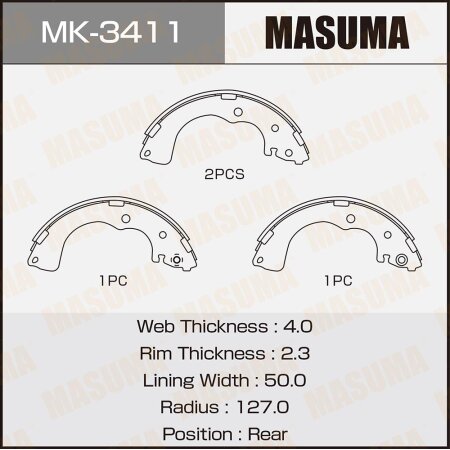 Brake shoes Masuma, MK-3411