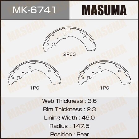 Brake shoes Masuma, MK-6741