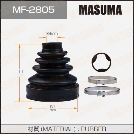 CV Joint boot Masuma (rubber), MF-2805