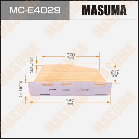 Cabin air filter Masuma, MC-E4029