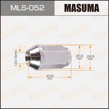 Wheel nut Masuma M12x1.5(R) size 21, MLS-052