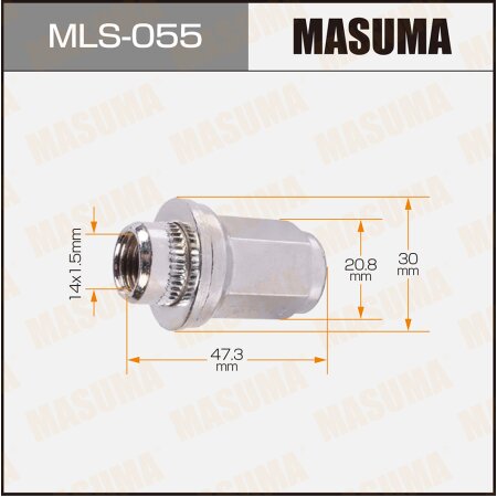 Wheel nut Masuma M14x1.5(R) size 21, MLS-055