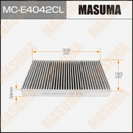 Cabin air filter Masuma charcoal, MC-E4042CL