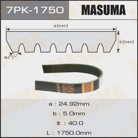 Drive V-Ribbed belt Masuma, 7PK-1750