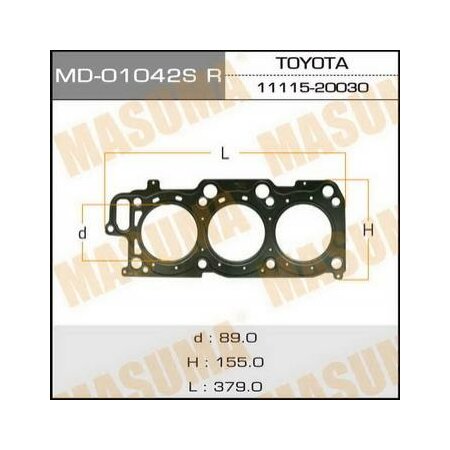 4-layer head gasket (metal-elastomer) Masuma, thickness 1,30mm, MD-01042SRH