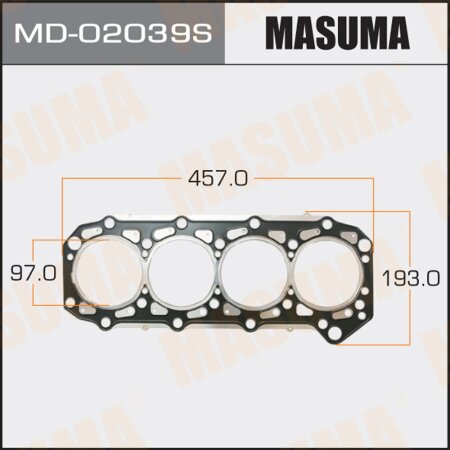 2-layer head gasket (metal-elastomer) Masuma, thickness 0,53mm, MD-02039S