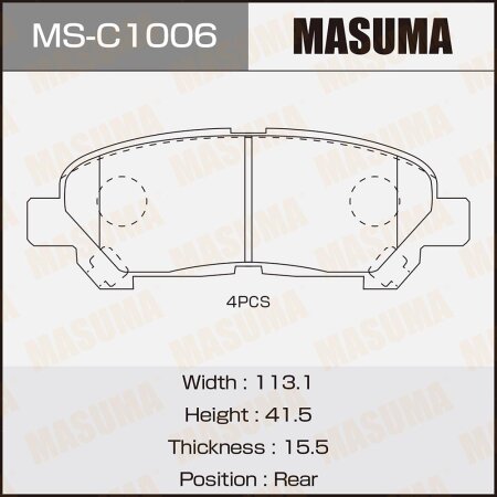 Brake pads Masuma, MS-C1006