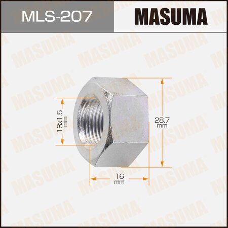 Wheel nut Masuma M 18x1.5(R) size 29 open-end, MLS-207